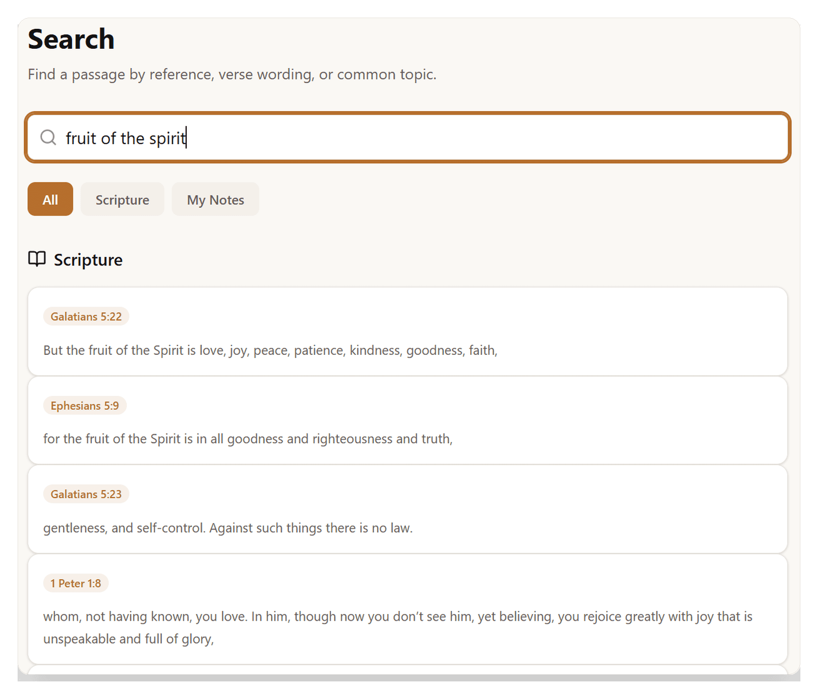 Topic search screenshot