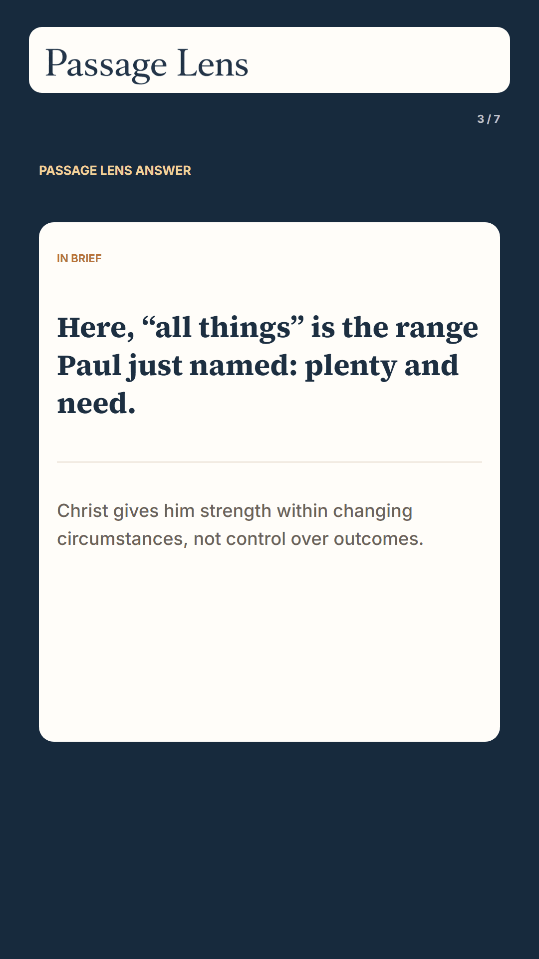 Philippians 4:10–14 vertical campaign still